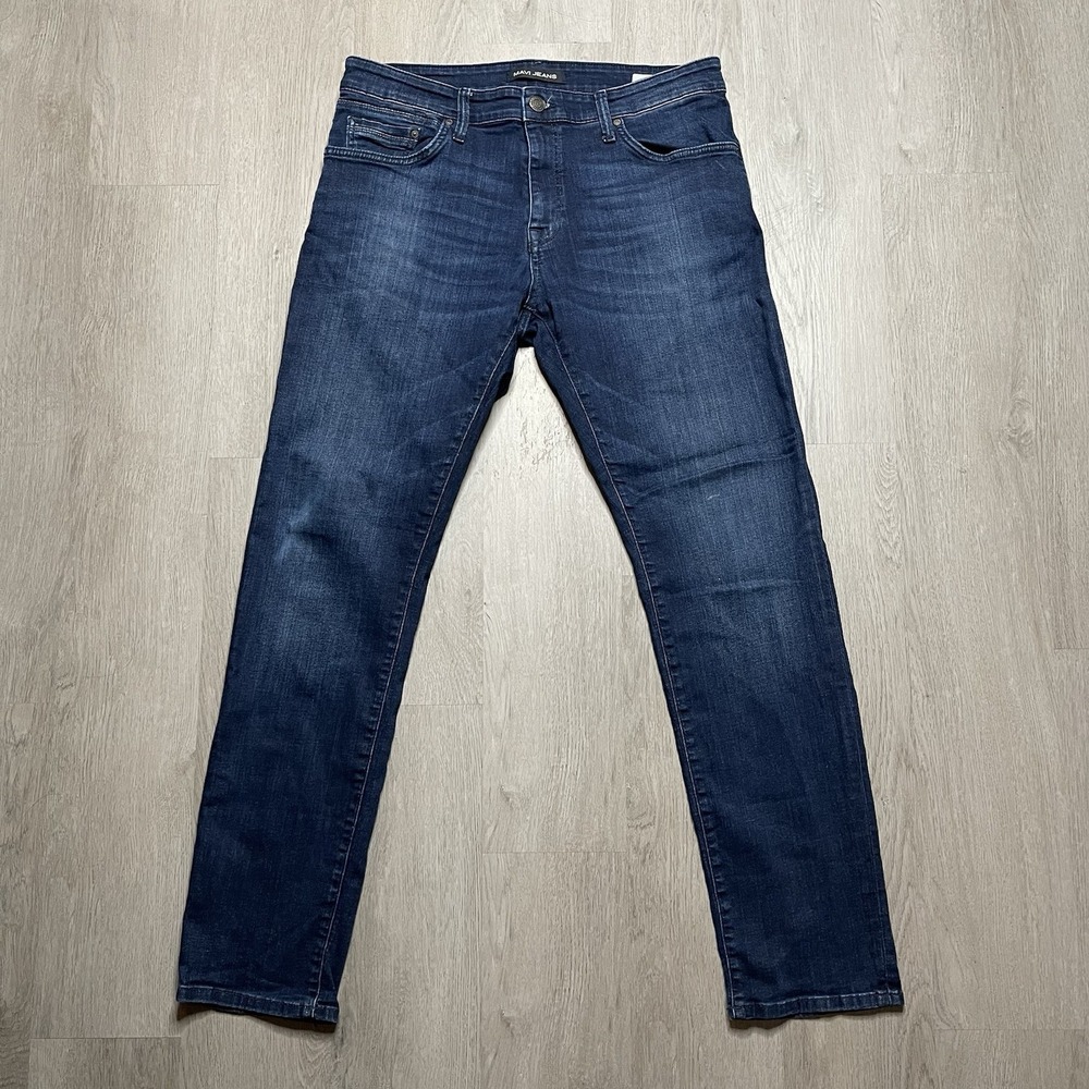 Mavi Jake Jeans Mens 34x31 Blue Slim Leg Cotton Blend Stretch Preppy Mid Rise